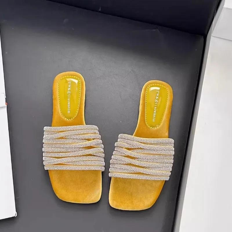Fashion Slippers Women's Summer 2025 New Flat Sandals Women's Casual Beach Slippers Fashion Women's Shoes Zapatos De Mujer