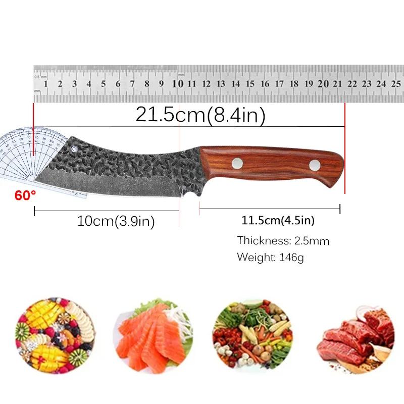 Kitchen Knife Handmade Butcher Meat Cleaver Bone Knife Stainless Steel Fruit Vegetable Fish Slicing Boning Knives Cooking