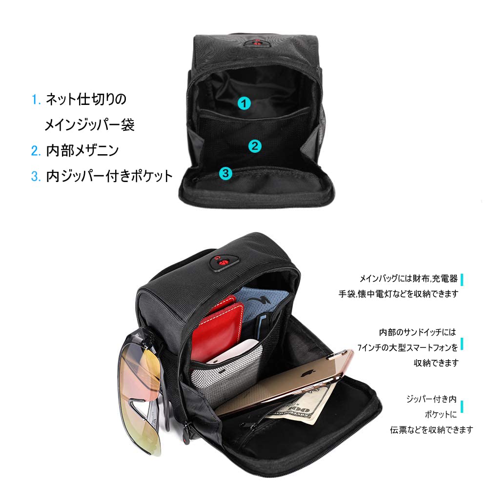 Rhinowalk Bicycle Waterproof Front Bag, Handlebar Bag, Frame Bag, and Side Bag (Black)