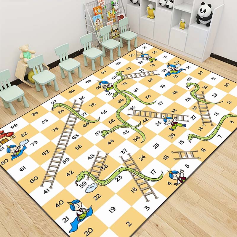 15 Size Snakes and Ladders Game Pattern Rug Carpets for Bedroom Living Room Mat Creative Door Mat Dressing Room Rugs Play Mats