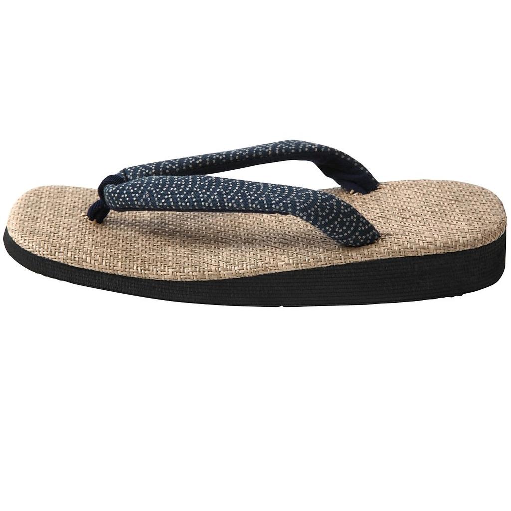 Edoten Geta Panama Outer with Sponge Made in Dyed Seigaiha Size L Sandals, Lining, Japan, Straps, Pattern, (Large)