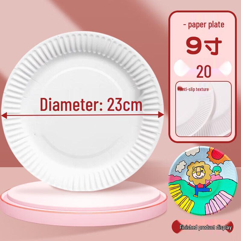 Disposable Round White Paper Plates for Crafts and Parties