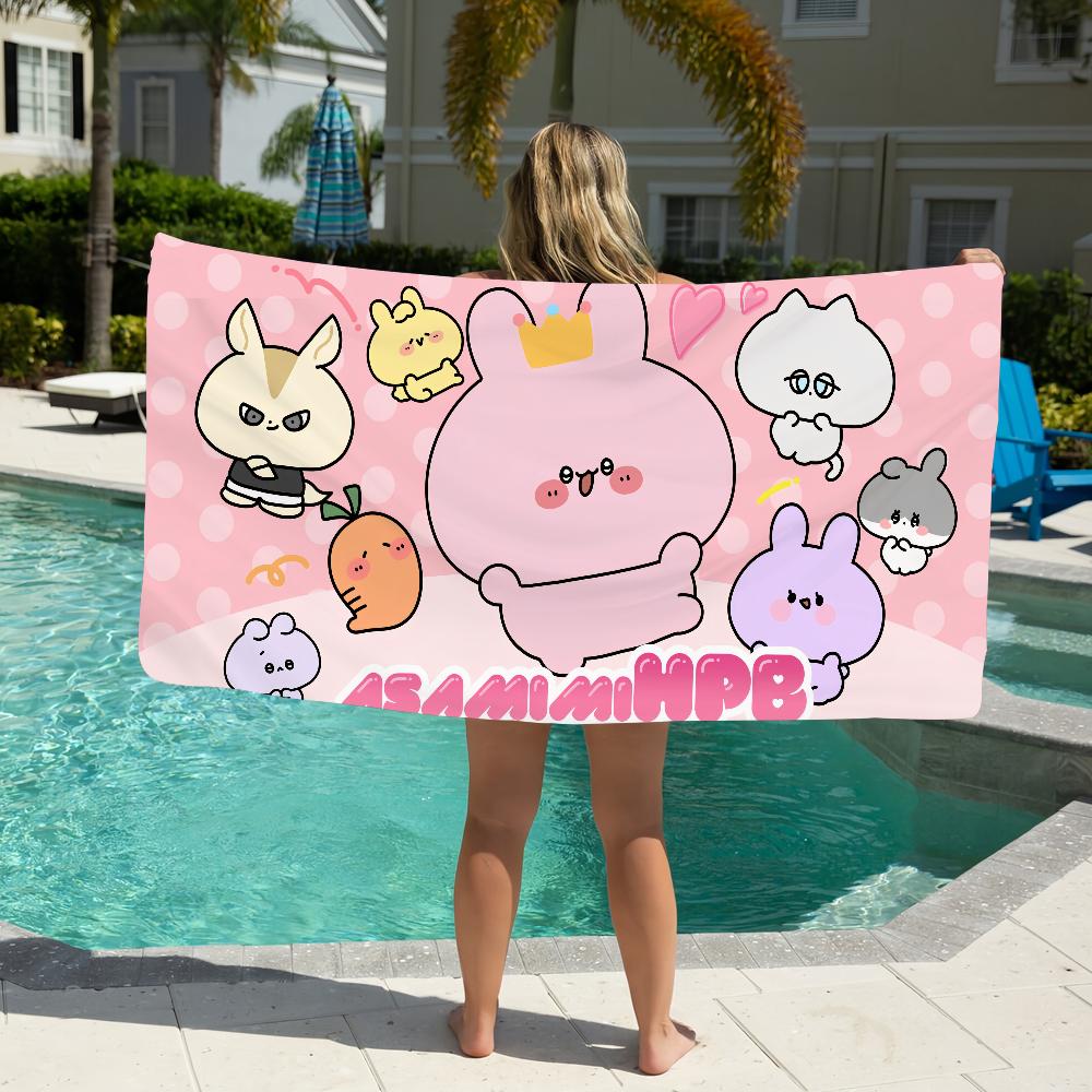Towel Soft Cute Pool Gift For Travel Gym Shower Camping Quick Dry Sports Large Beach A-Asamimichan Cartoon Towel