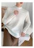 100% Pure Wool Half-High Collar Knit Sweater - Women's Autumn/Winter Soft Pullover, Thick Base Layer.
