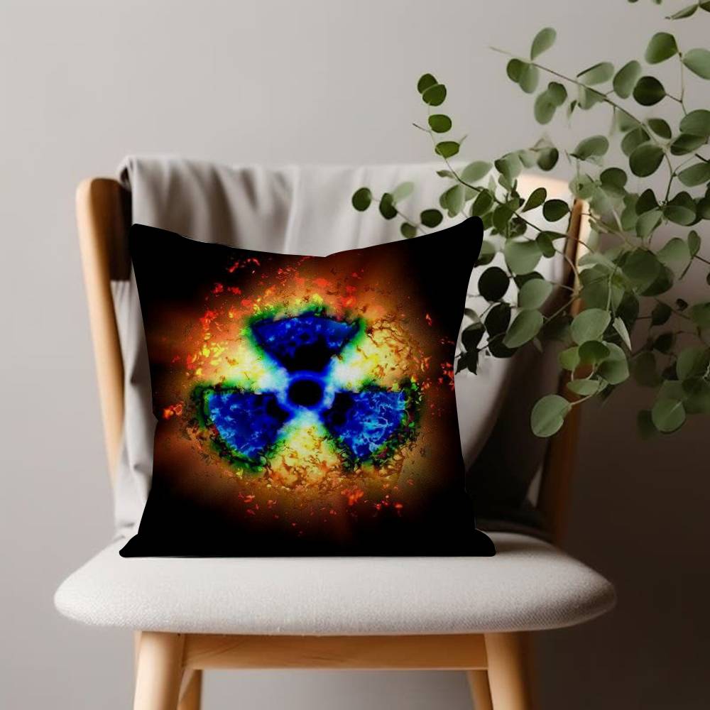 Attention Radiation Symbol Pillow Cover Soft Decor Throw Pillow Case xcm Couch Home Decor for Living Room Sofa Party Gift
