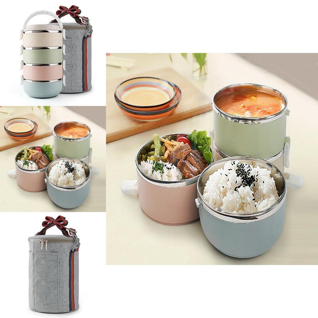 Elegante 3-stöckige Picknick-Lunchbox aus Edelstahl mit Wärmeisolierung für ganztägige Frische