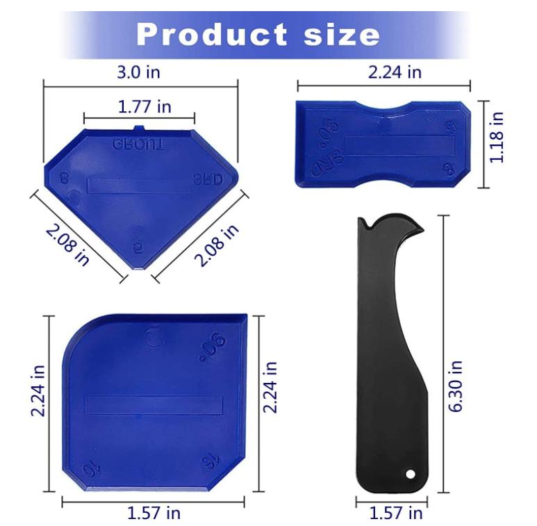 Caulking Finishing Tool Set Kit, 3 in 1 Silicone Caulking Tools Sealant Caulk Grout Remover Scraper Silicone Finishing Tools