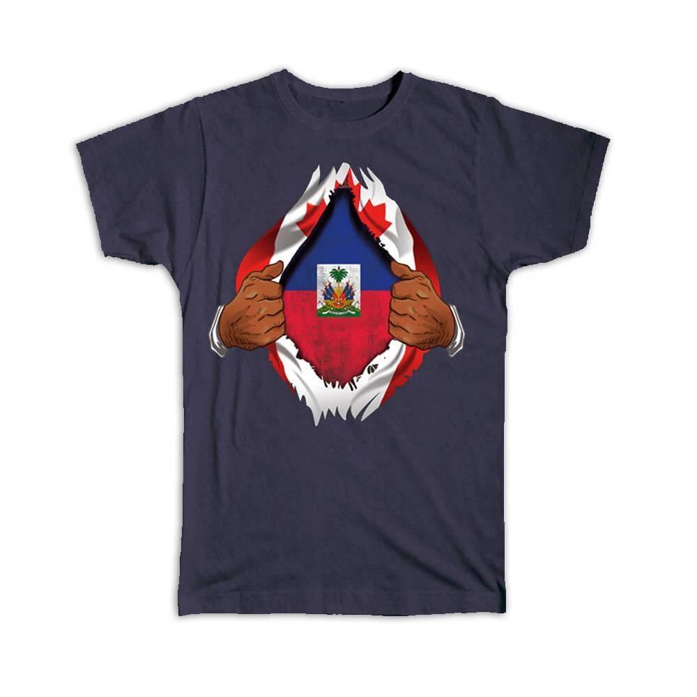 

Gift T-Shirt : Haiti Haitian Flag Coat Of Arms Caribbean Country Pride Souvenir 3XL