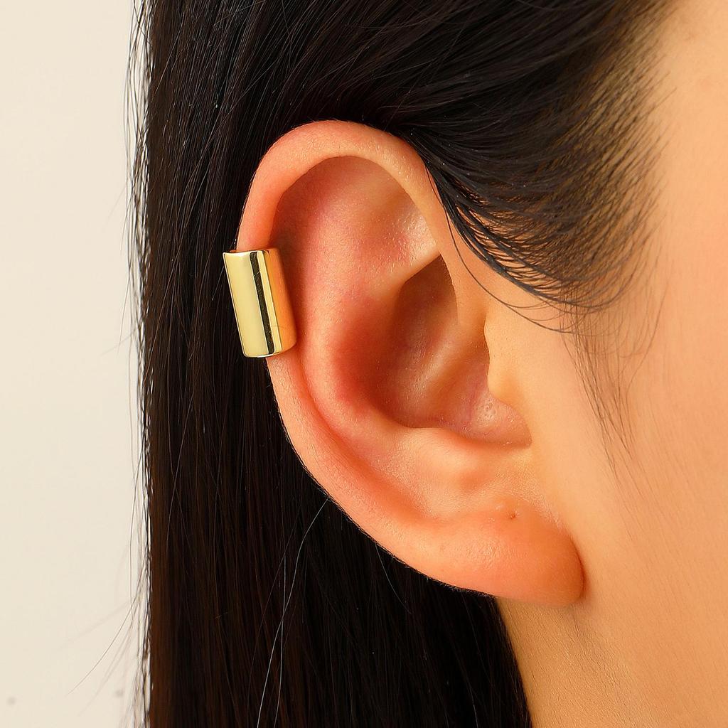 Clip per orecchio retrò francese a doppio strato in lega senza buco: Ear Cuff Semplice da Donna, Stile Freddo, di Nicchia Coreano, Temperamento