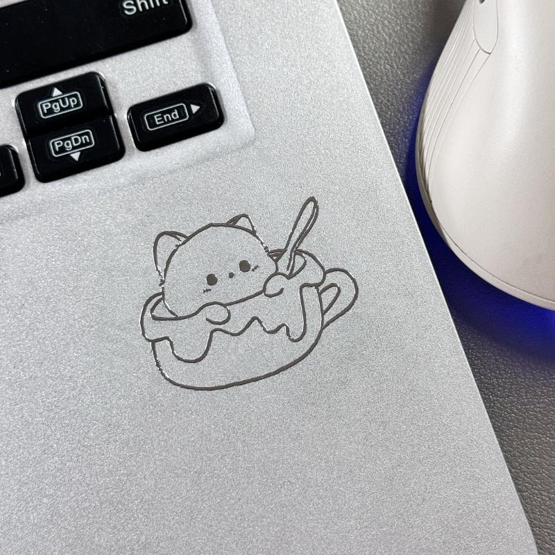 Wasserdichte 3D-Metallaufkleber mit Cartoonfiguren von Mädchen und Katze zur DIY-Dekoration von Handyhülle, Laptop, kreativer ästhetischer Stil