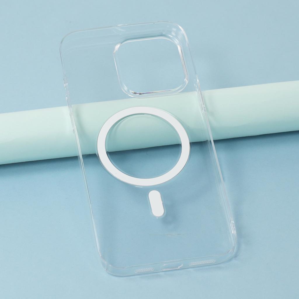 JAUCASE For iPhone 15 Pro Crystal Clear Case Compatible with MagSafe Hard PC Phone Back Cover
