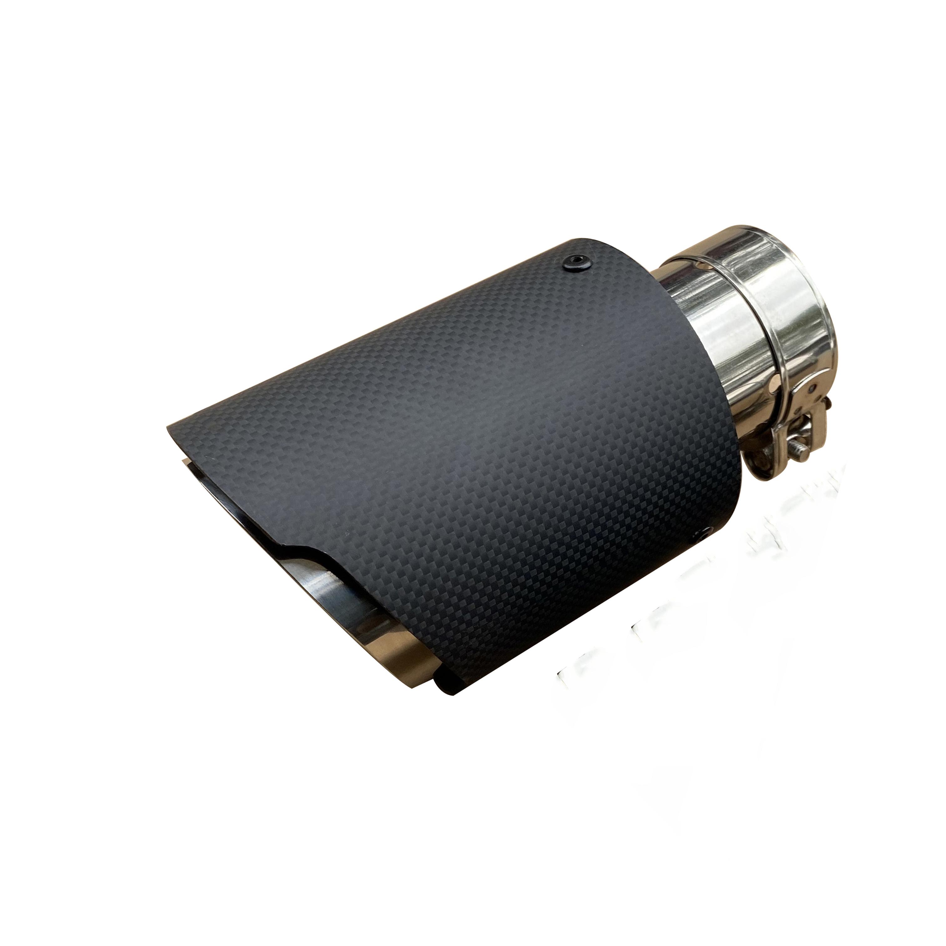 1PC Automotive Universal Stainless Steel Exhaust Pipe Muffler Carbon Fiber Trim Tail Pipe Exhaust Tip Exhaust Tip