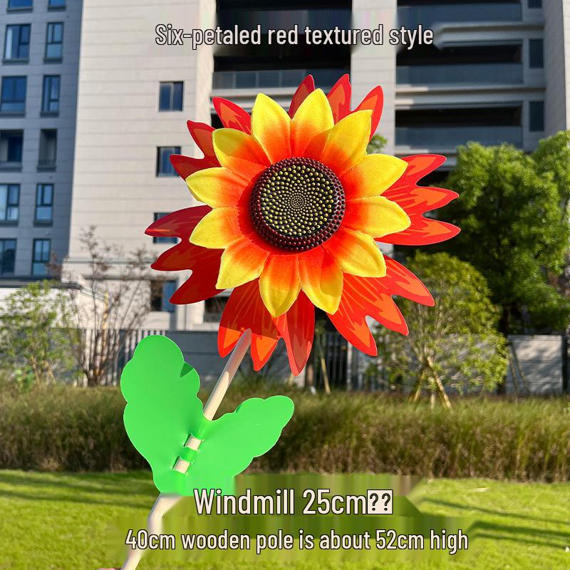 Colorful Sunflower Double-Layer Children's Handheld Pinwheel for Outdoor Decoration