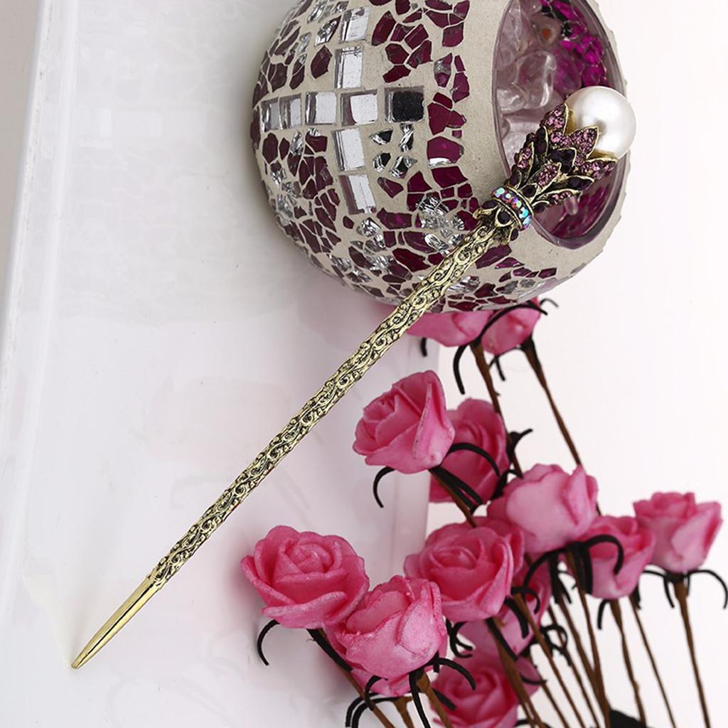 Chinese Style Vintage Hairpin Elegant Flower Vine Jade Stone Hair Stick Hanfu Cheongsam Evening Dress Hair Decor Accessories