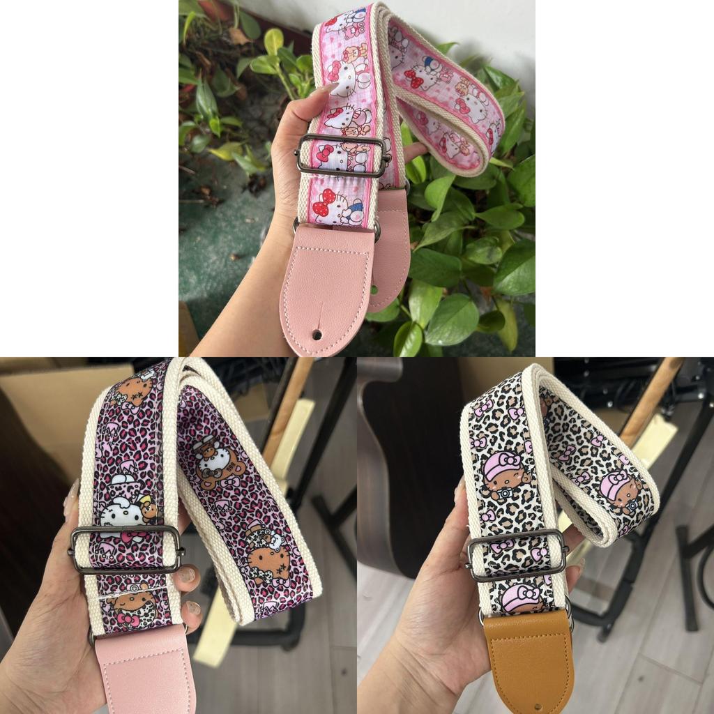 Hello Kitty Guitar Strap With Metal Buckle For Electric Acoustic Bass Ukulele Classical Instruments