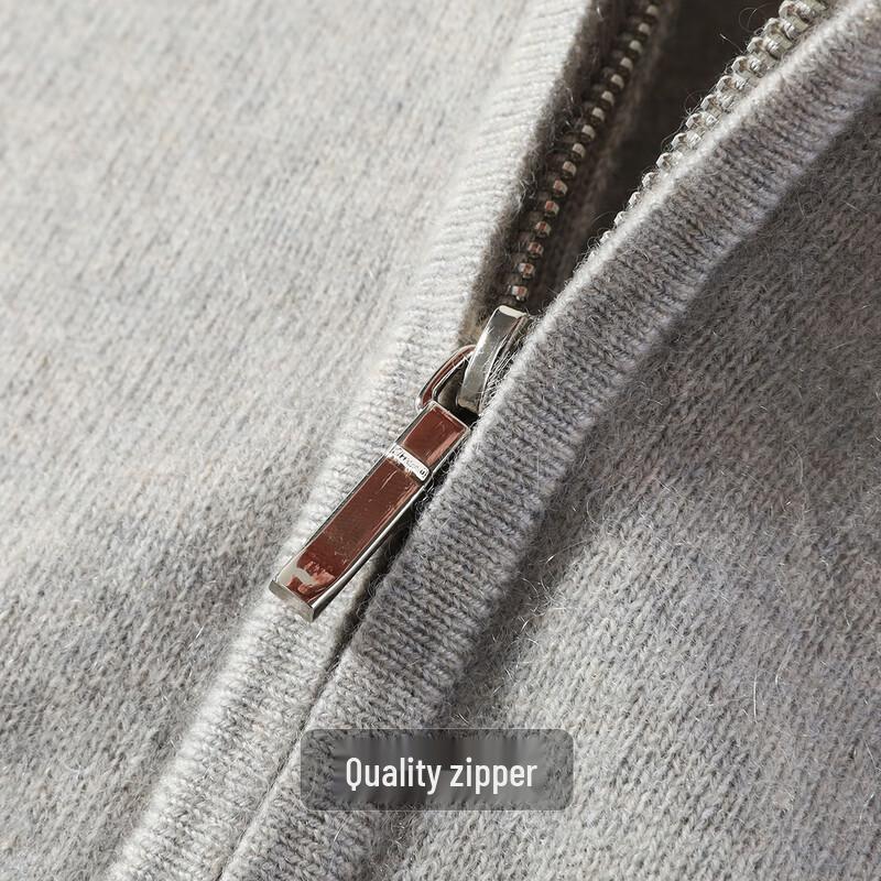 Antonio Men's 100% Cashmere Zipper Collar Sweater