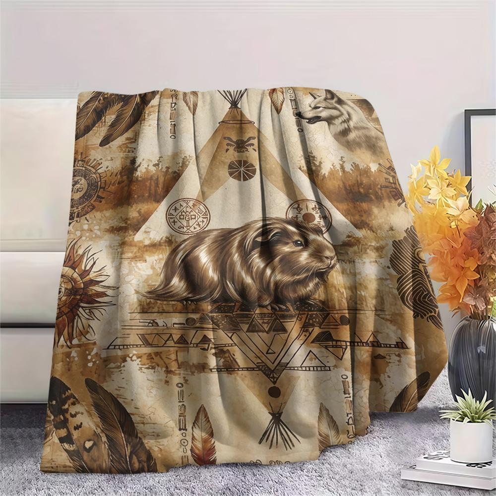1PC Wild animals Print FlAannel Blanket, High quality Comfortable for All Seasons, Home Decor, Warmth and Comfort