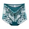 2pcs of Plus Size Women's New Summer Sexy Hollow Lace Non Mark High Waist Triangle Briefs