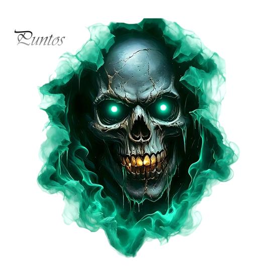 Spooky Wall Stickers Halloween Theme Sticker, Horror Skull Decal, Waterproof Self-adhesive Decor Art, for Home Living Room Bedroom And Party Ornaments