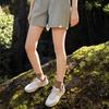 Skechers Solid Color Mid-Rise Moisture-Wicking Quick-Dry Straight-Leg Casual Shorts Women shorts Rock-Green L224W032-01DR