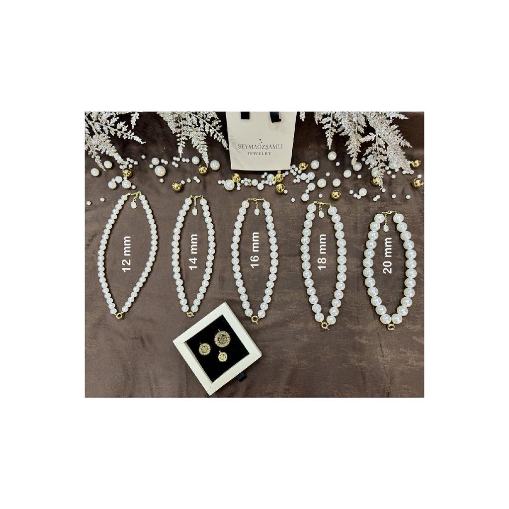 Newi !! Pearl Bracelet With Lock System And Pearl Necklace With Lock System (compatible With All Gold)