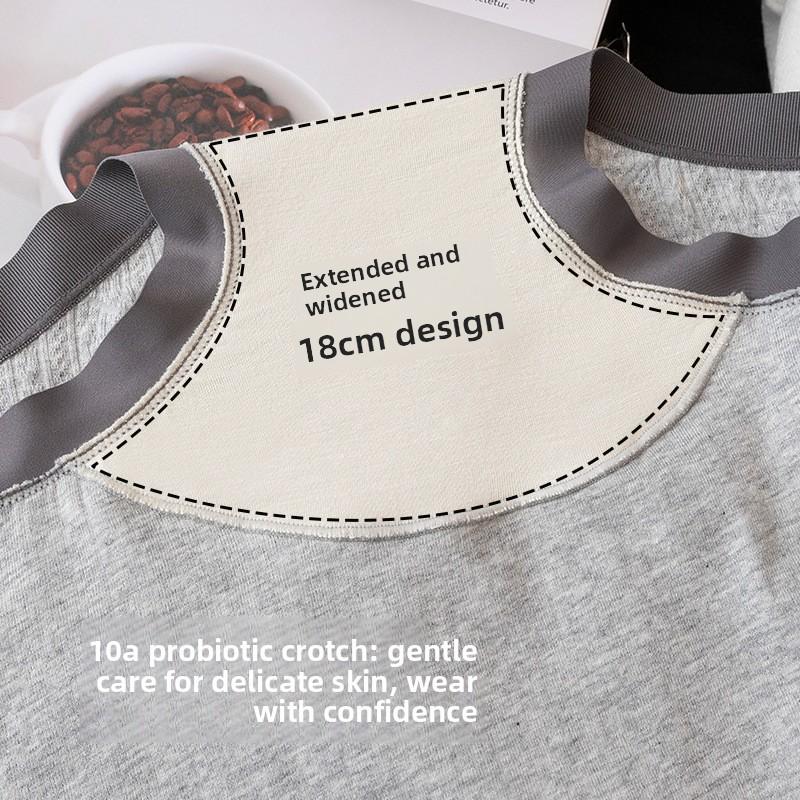 Large Size Female Spring Cotton 10A Antibacterial Long Crotch High Waist Small Flat Angle Underwear