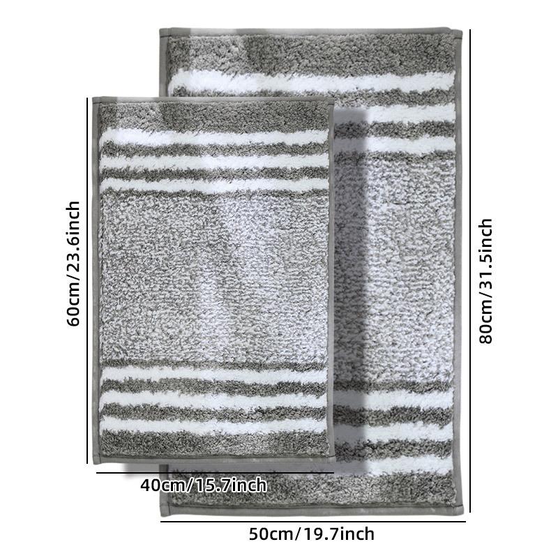 Explosive Striped Two-Piece Set, Bathroom Absorbent Floor Mat, Bathroom Door Non-Slip Foot Pad, Toilet Rug