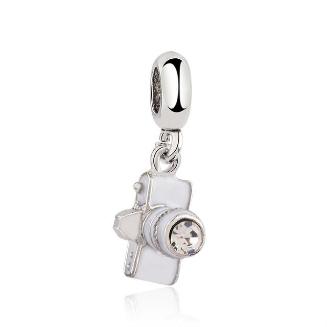 New Pink Hair Dryer Comb Scissors Horn Charm Beads Fit For Original Snake Shaped Bracelets Necklaces Diy Boutique Accessories