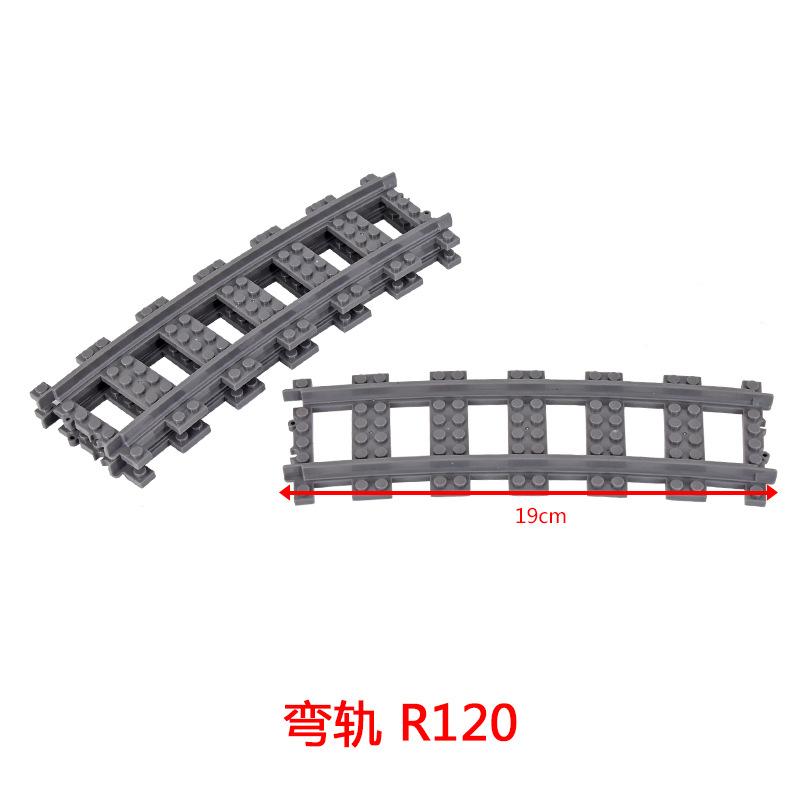 MOC Cross Track Railroad DIY Scene Building Blocks Multi Angle Curved Train Track Bricks Toys Rail Car Compatible With LEGO