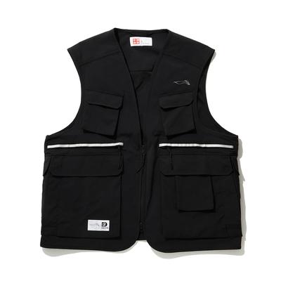 Li Ning Simple Versatile Letter Zipper Loose Vest Men Vests Black AMDU003-2