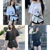 Zomerse Mode Offshoulder Gedeelde Gerimpelde Taille T-shirt Voor Dames