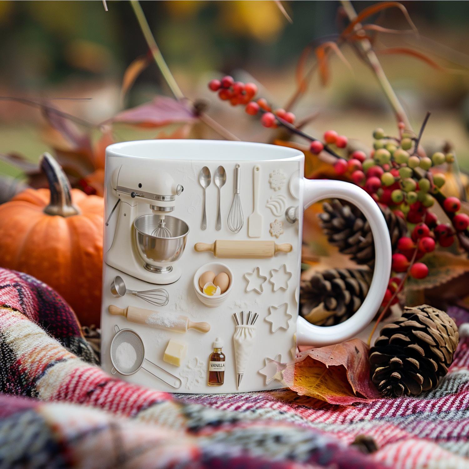 Dessert Master Themed Ceramic Mugs, Desserts, Bakery Creative Coffee Mugs, Gift Water Mugs 301-400ml белый