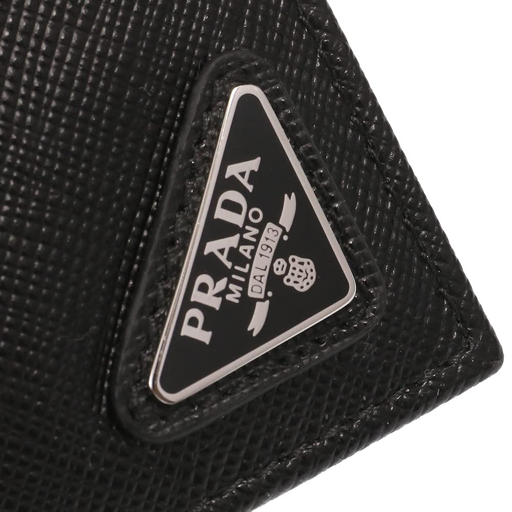 Portofel bifold din piele embosată 2MO004 QHH F0002 SAFFIANO TRIANG Negru [Prada] [Prada] Bărbați [Articol]