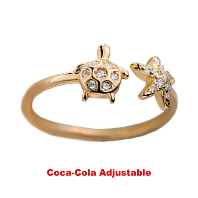 Stylish Sea Turtles And Starfish Designs Ring Trendy Accessory Comfortable Finger Accessories Gift For Women Girls