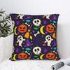 Halloween Square Pillow Cases Ghost Skull Bats Cushion Cover Custom Zipper Decorative Pillowcase for Car 45x45cm