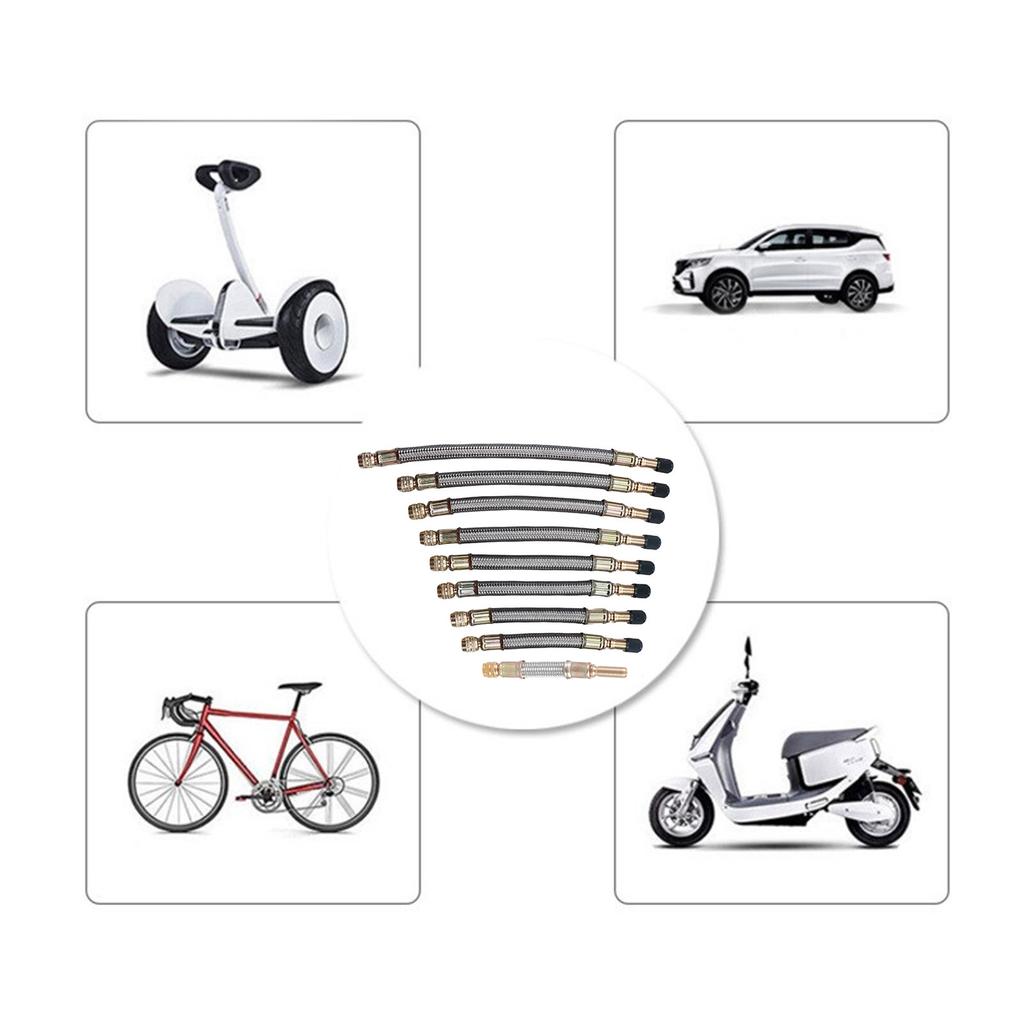 Tire Inflator Extension Tube Tyre Pump Quick Inflation Chuck Adapter Hose Quick-Inflation Clip Connector Braided Tube