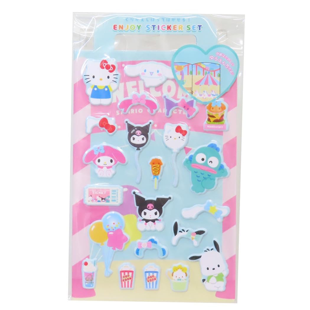 Tees Factory Персонажи Sanrio Набор наклеек «Веселый парк аттракционов» 261772 светло-синий