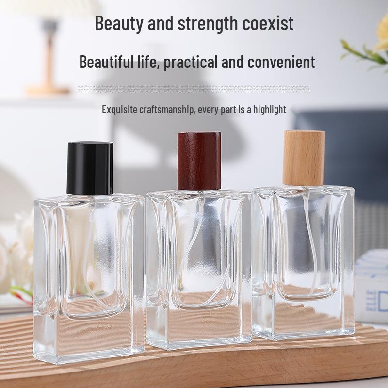 Compact Square Perfume Bottle with Spray Head - Portable, Thick-Sole, Snap-On Design, Small Capacity 