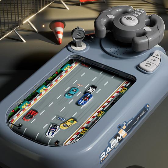 Kids Driving Simulator Toy 200 Levels Adjustable Educational Steering Wheel Toy Toddlers Interactive Pretend Driving Car Racing Board Game