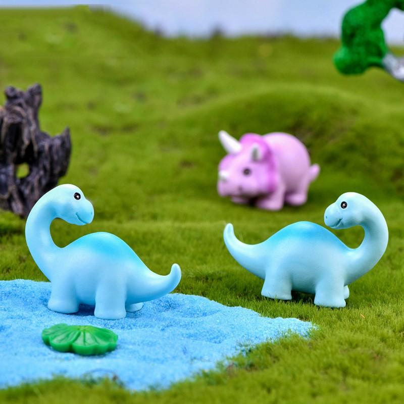 4Pcs/set Dinosaur Animal Miniatures Resin Ornaments Diy Fairy Garden Decoration Moss Terrarium Micro Landscape