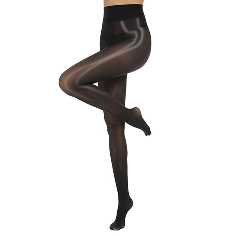 Oil Bright Shimmer Tights 360°Seamless Crotch High-Density Shaping Silk Stockings Wet Look Stretch Shiny Oil Stockings Women