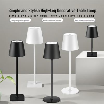 Wiederaufladbare LED-Schreibtisch-/Nachttischlampe mit hohem Fuß - Nachtlicht & Stimmungslicht für Schlafzimmer oder Esszimmer - Ideales Geschenk für Mädchen