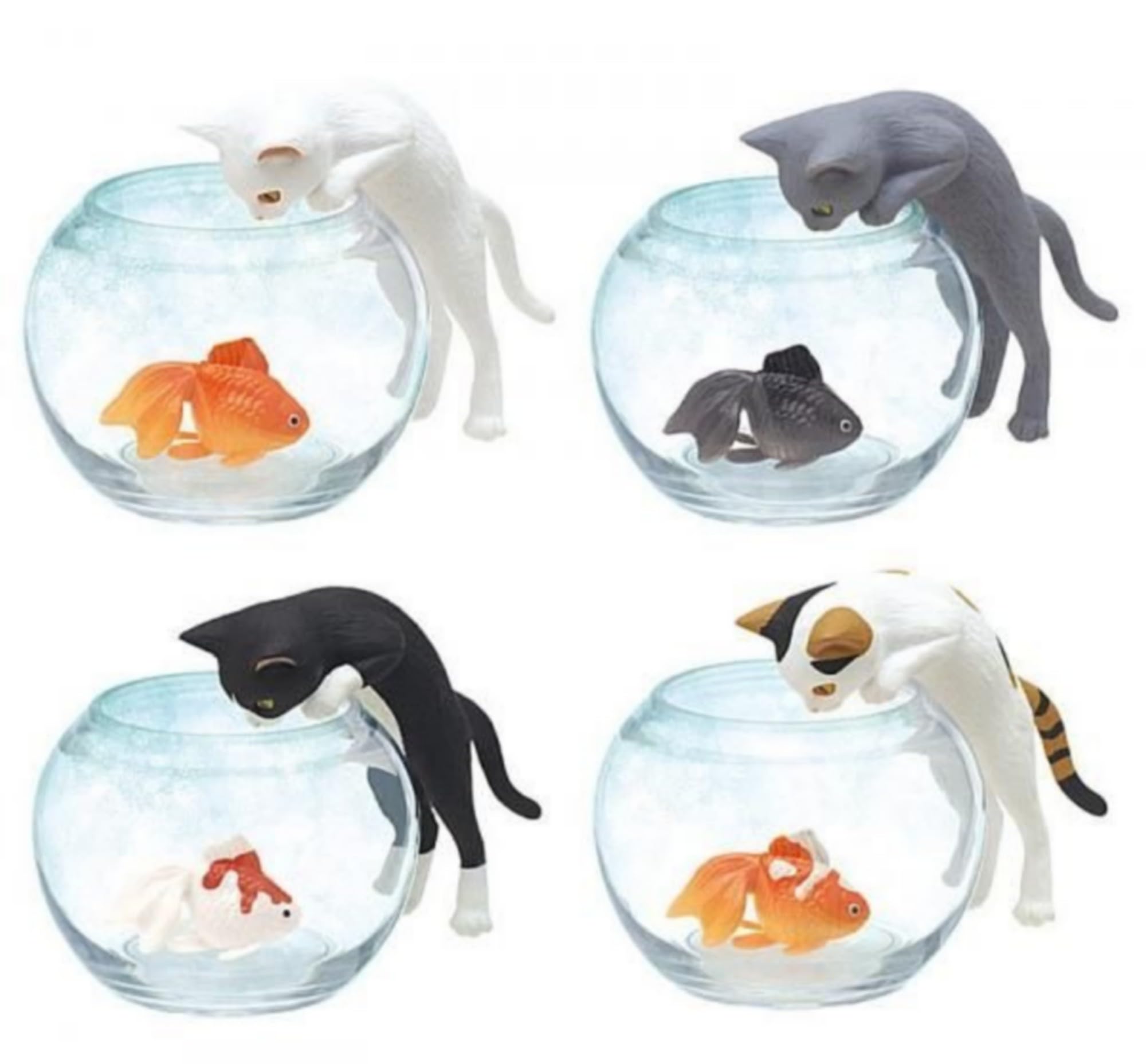 

Kitan Club Cat and Goldfish x Complete set of 4 types Full set Gachapon capsule toy (resale)