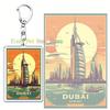 Classic Dubai City Travel Keychains Dxb Airport Tickets Key Chain Ring for Bag Hero Pendant Keyring Jewelry Fans Gifts