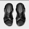 Herren Sommersandalen aus zweilagigem Rindsleder: Große Größe, Lässig für draußen, Leichte Slip-ons