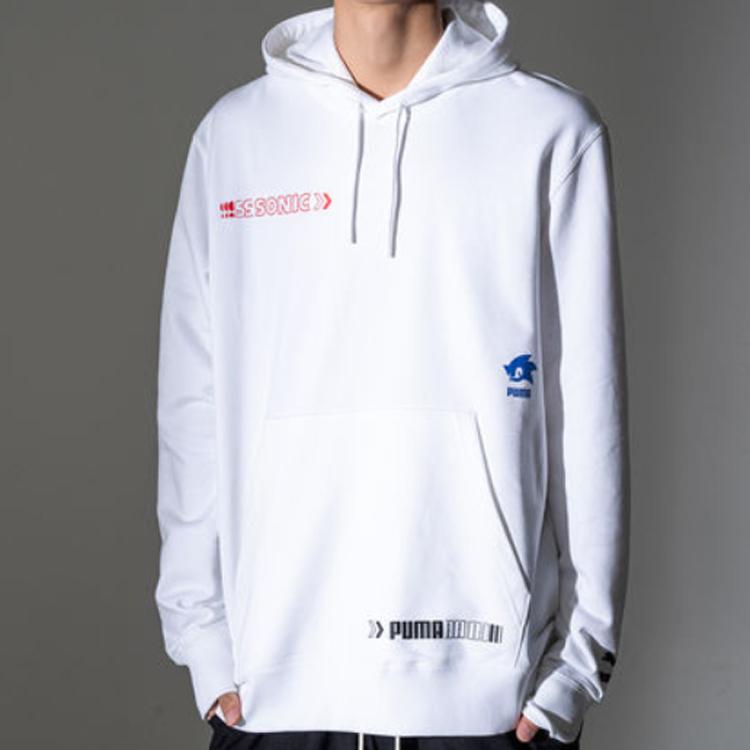 Puma X Sonic Hooded Sweatshirt Men Tops White 598103-02