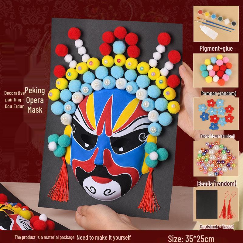 Peking Opera Mask 3D Painting Kit: Handmade Intangible Cultural Heritage Warm-Up Activity