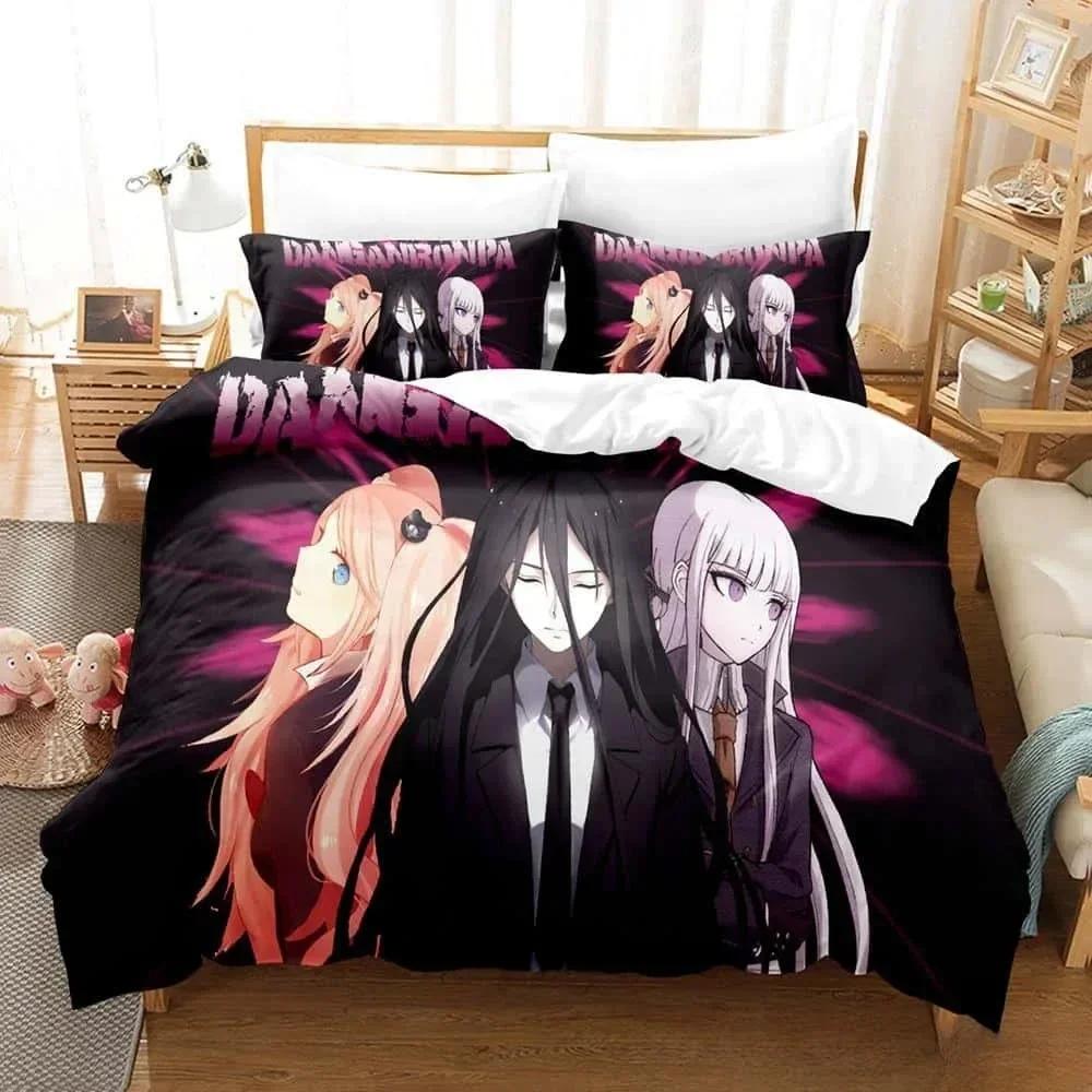 3D Danganronpa V3 Y2k Girls Comforter Printed Bed Set Duvet Cover Pillowcase Bedding Set Linen Sheet Quilt Cover Queen King Size
