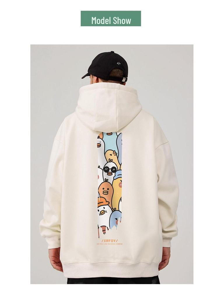 Sweat à capuche avec ours pour homme grande taille - Style américain tendance, Velours Coupe ample, Tailles jusqu'à 8XL