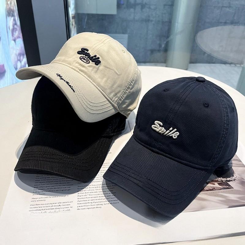 Embroidered Letter Baseball Cap With Sun Protection For Casual Outdoor Wear